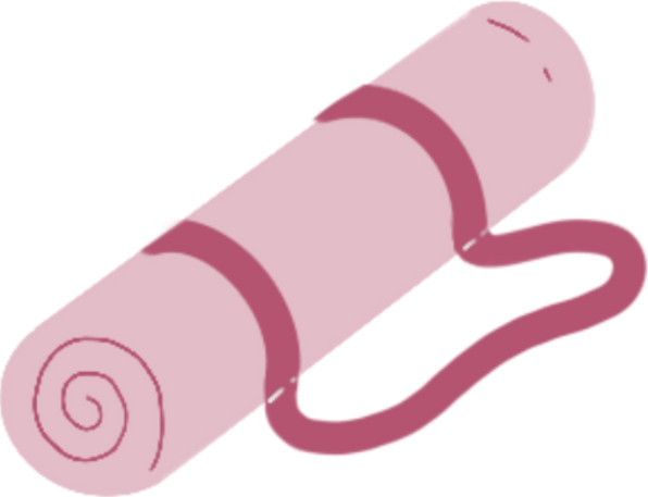 Pink Rolled Yoga Mat 